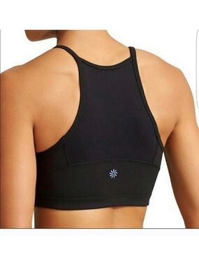 Athleta black reptile pattern snake skin Chi bra small S